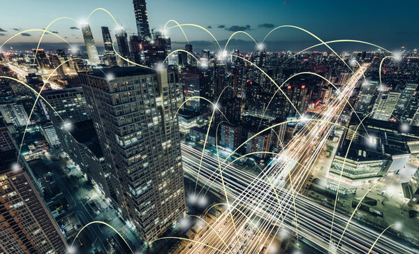 Hochhäuser mit Lichtquellen